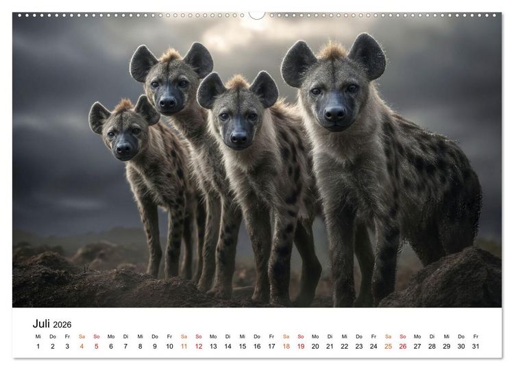 Produktbild: Hy&auml;nen - Afrikas geheimnisvolle J&auml;ger (hochwertiger Premium Wandkalender 2026 DIN A2 quer), Kunstdruck in Hochglanz