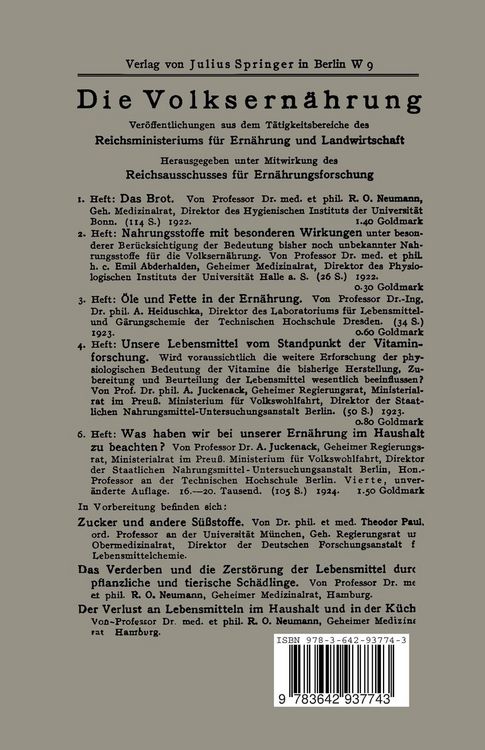 Produktbild: Die Verwertung des Roggens in ern&auml;hrungsphysiologischer und landwirtschaftlicher Hinsicht