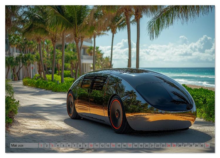 Produktbild: Zukunft Auto - Design, Autos und autonomes Fahren der Zukunft (Tischkalender 2026 DIN A5 quer), CALVENDO Monatskalender