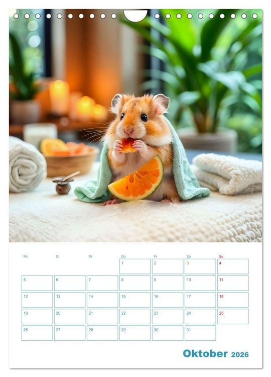 Produktbild: Holiday Hamster - Urlaubsfeeling pur mit sonnigen KI Hamstern (Wandkalender 2026 DIN A4 hoch), CALVENDO Monatskalender