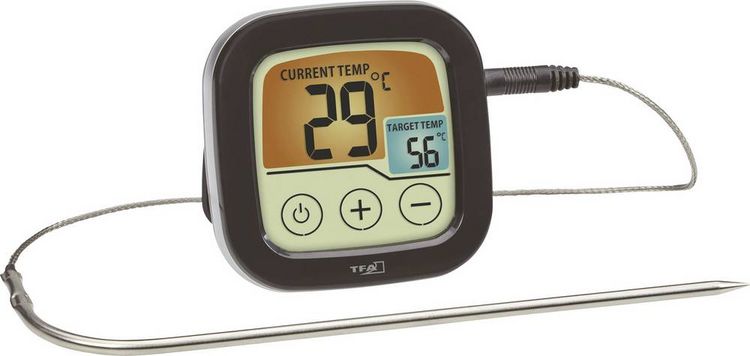 Produktbild: TFA Dostmann 14.1509.01 Grill-Thermometer &Uuml;berwachung der Kerntemperatur, mit Touchscreen, Kabelsensor Braten, Grillgut
