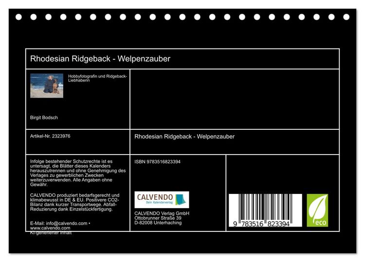 Produktbild: Rhodesian Ridgeback - Welpenzauber (Tischkalender 2027 DIN A5 quer), CALVENDO Monatskalender
