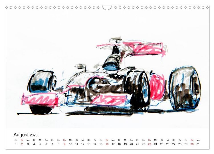 Produktbild: Illustrationen Formel 1 Rennwagen (Wandkalender 2026 DIN A3 quer), CALVENDO Monatskalender