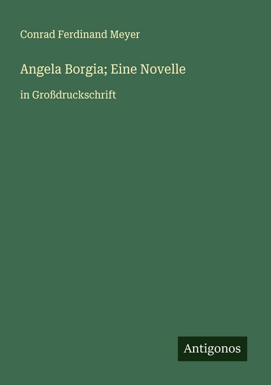 Produktbild: Angela Borgia; Eine Novelle