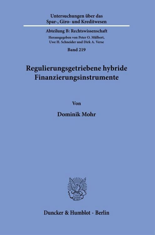 Produktbild: Regulierungsgetriebene hybride Finanzierungsinstrumente.