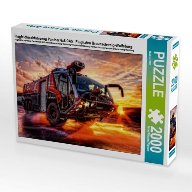 Produktbild: Flugfeldl&ouml;schfahrzeug Panther 6x6 CA5 Flughafen Braunschweig-Wolfsburg 2000 Teile Puzzle quer