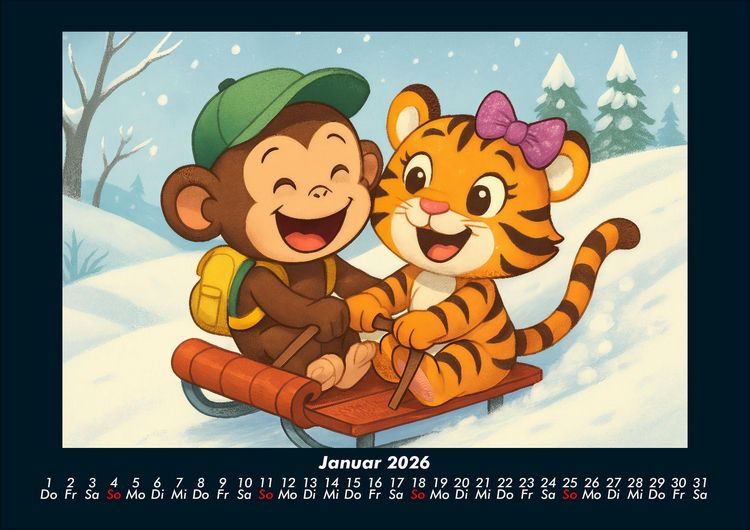 Produktbild: Milo & Tina - Ein Jahr voller Freundschaft 2026 Fotokalender DIN A4