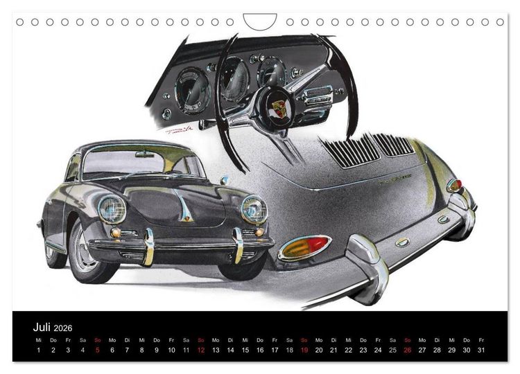 Produktbild: Classic Car Art by Reinhold Art&acute;s (Wandkalender 2026 DIN A4 quer), CALVENDO Monatskalender