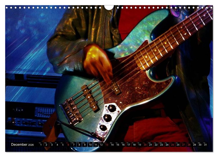 Produktbild: BASS GUITARS put into the spotlight (Wall Calendar 2026 DIN A3 landscape), CALVENDO 12 Month Wall Calendar