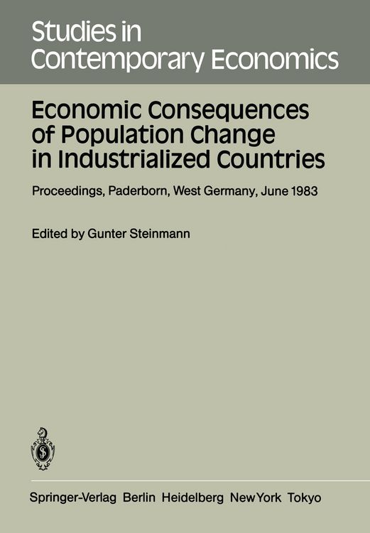 Produktbild: Economic Consequences of Population Change in Industrialized Countries