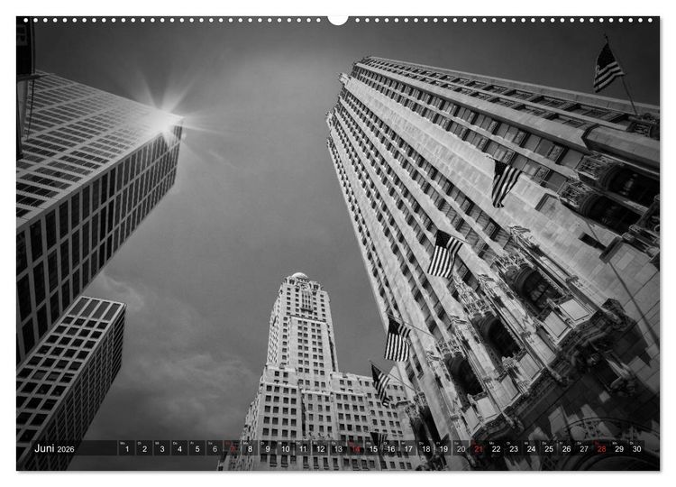 Produktbild: CHICAGO Monochrom (Wandkalender 2026 DIN A2 quer), CALVENDO Monatskalender