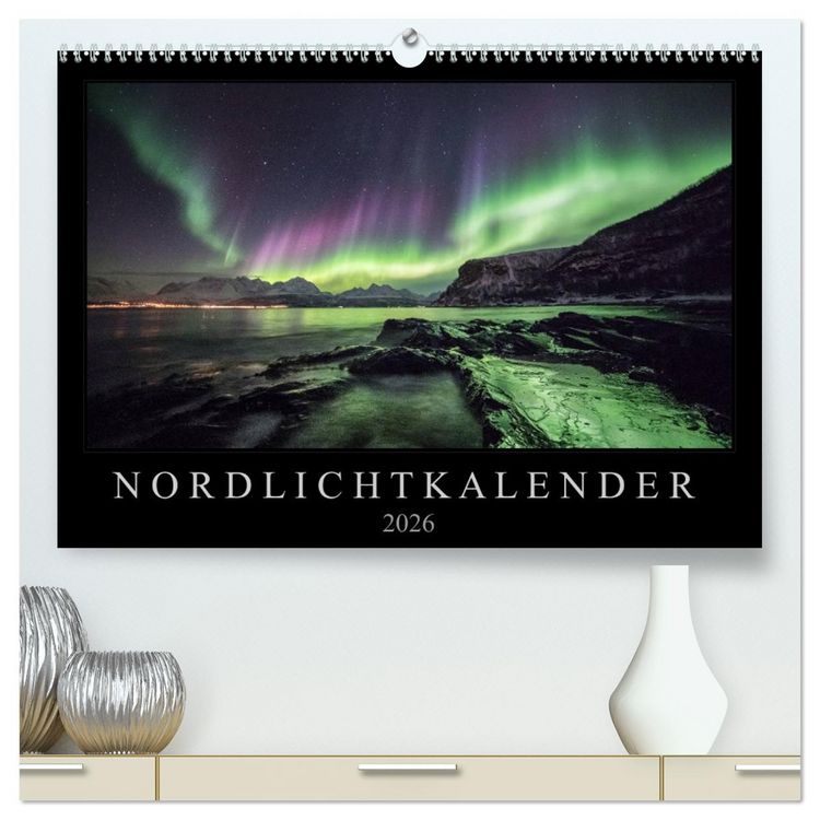 Produktbild: Nordlichtkalender (hochwertiger Premium Wandkalender 2026 DIN A2 quer), Kunstdruck in Hochglanz
