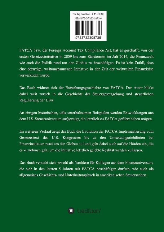 Produktbild: FATCA - Foreign Account Tax Compliance Act