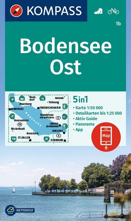 Produktbild: KOMPASS Wanderkarte 1b Bodensee Ost 1:50.000