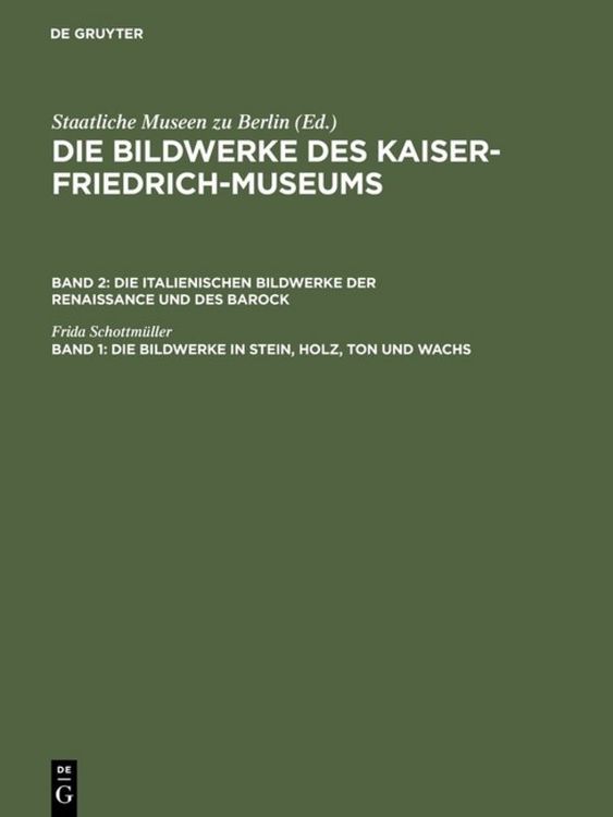 Produktbild: Die Bildwerke in Stein, Holz, Ton und Wachs