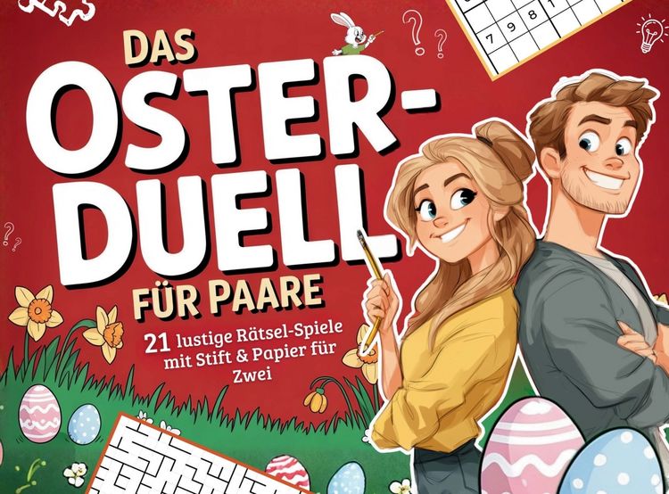 Produktbild: Das Oster-Duell f&uuml;r Paare: 21 lustige R&auml;tsel-Spiele mit Stift & Papier f&uuml;r Zwei