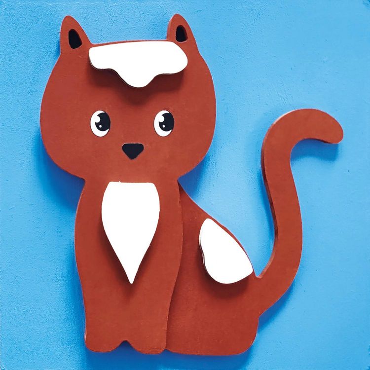 Produktbild: ALADINE - 3D-Holzbild zum Bemalen Katze