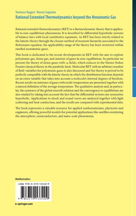 Produktbild: Rational Extended Thermodynamics beyond the Monatomic Gas