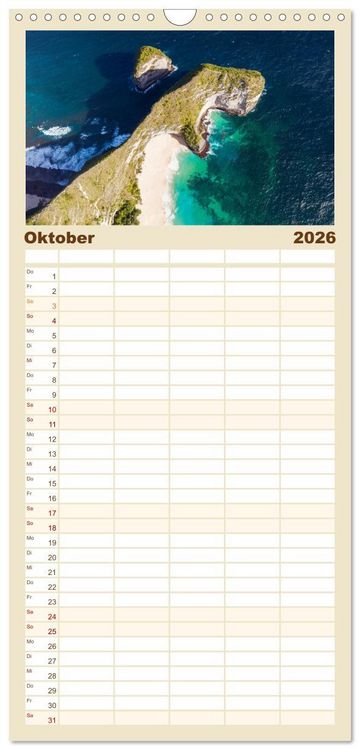 Produktbild: Familienplaner 2026 - Trauminseln - Matteo Colombo mit 5 Spalten (Wandkalender, 21 x 45 cm) CALVENDO