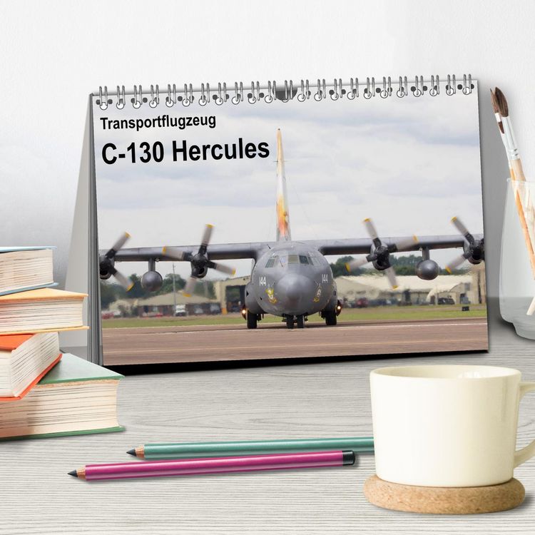 Produktbild: Transportflugzeug C-130 Hercules (Tischkalender 2026 DIN A5 quer), CALVENDO Monatskalender