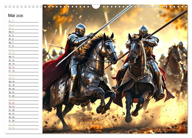 Produktbild: Rittertum und Mythos &ndash; Das Zeitalter der Ehre (Wandkalender 2026 DIN A3 quer), CALVENDO Monatskalender