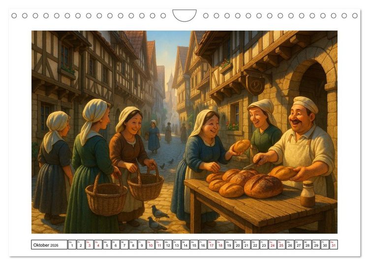 Produktbild: Farbenfrohes Mittelalter (Wandkalender 2026 DIN A4 quer), CALVENDO Monatskalender