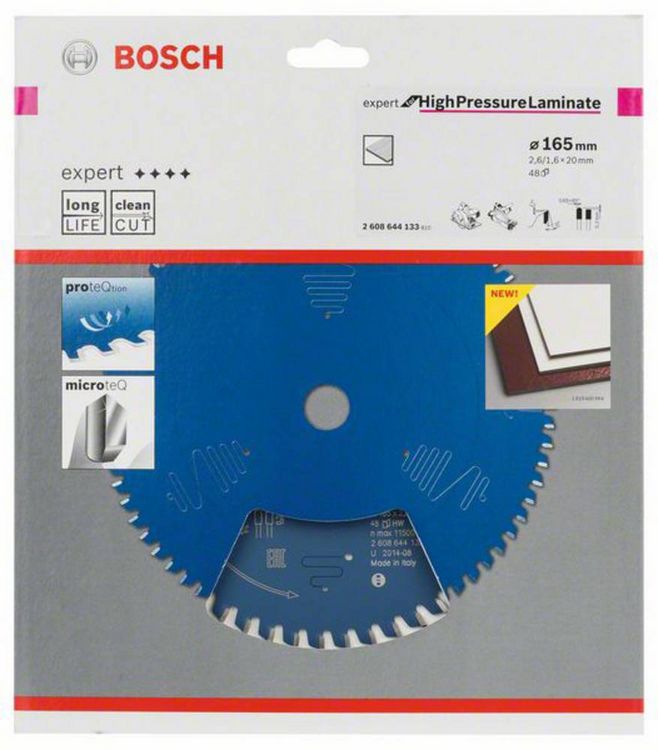 Produktbild: Bosch Accessories Expert for High Pressure Laminate 2608644133 Kreiss&auml;geblatt 165 x 20 x 1.6 mm Z&auml;hneanzahl: 48 1 St.