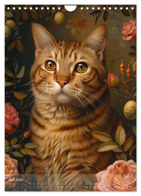 Produktbild: Katzen Kunstillustrationen (Wandkalender 2026 DIN A4 hoch), CALVENDO Monatskalender