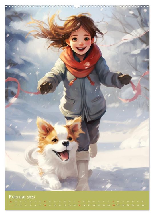 Produktbild: Ein Jahr voller Liebe. Manga-M&auml;dchen und ihre treuen Gef&auml;hrten (Wandkalender 2026 DIN A2 hoch), CALVENDO Monatskalender