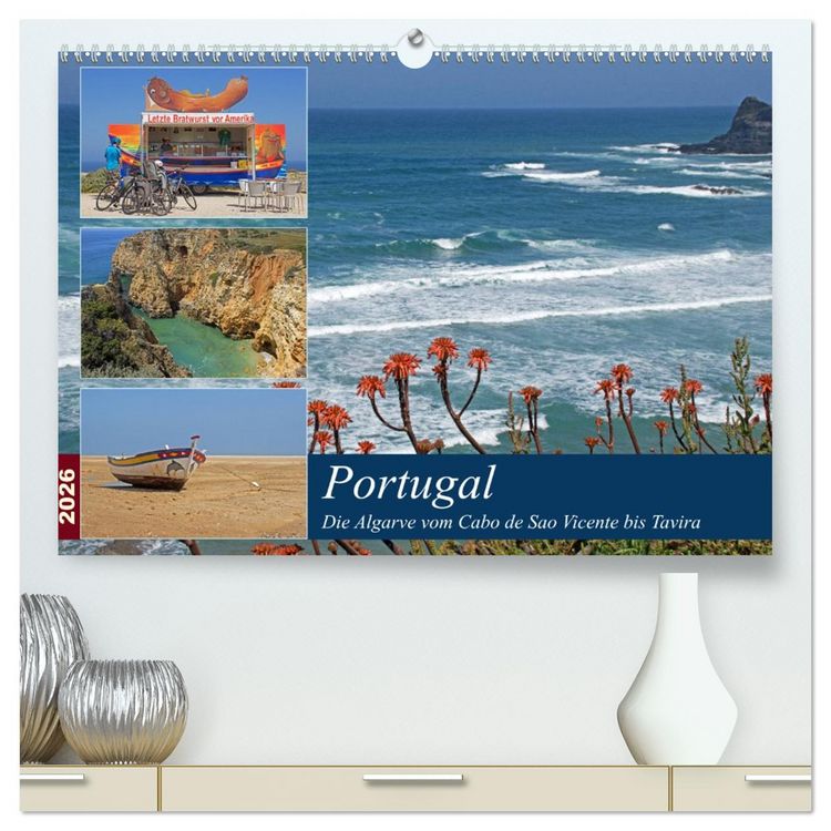 Produktbild: Portugal - Die Algarve vom Cabo de Sao Vicente bis Tavira (hochwertiger Premium Wandkalender 2026 DIN A2 quer), Kunstdruck in Hochglanz