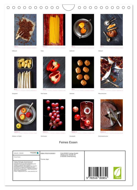 Produktbild: Feines Essen (Wandkalender 2026 DIN A4 hoch), CALVENDO Monatskalender