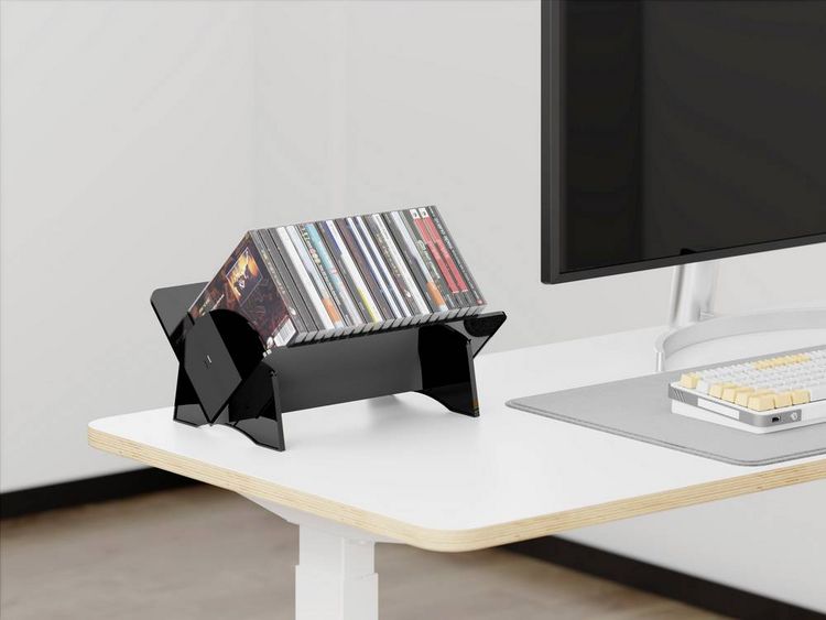 Produktbild: Elevar CD Rack 22 CDs/DVDs/Blu-rays PET Schwarz 1 St. (B x H x T) 310 x 138 x 205mm LV-9793