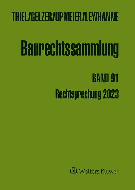 Produktbild: Baurechtssammlung. Rechtsprechung des Bundesverwaltungsgerichts,... / Baurechtssammlung Band 91