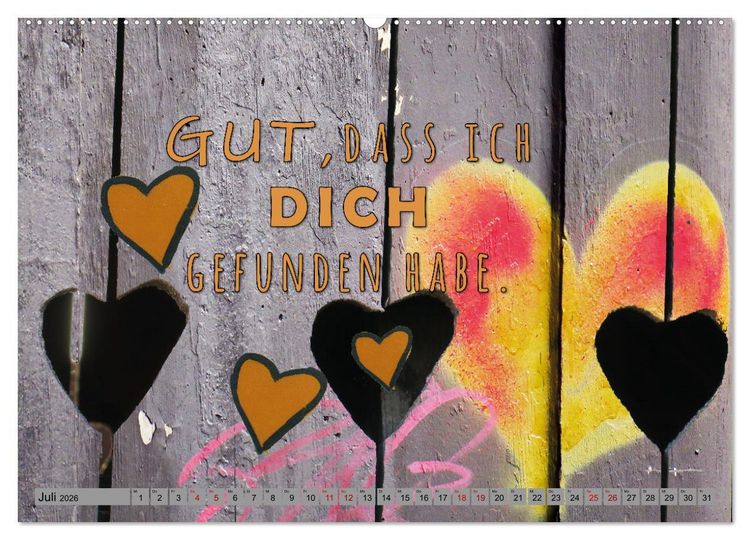 Produktbild: F&uuml;r meinen Lieblingsmenschen (hochwertiger Premium Wandkalender 2026 DIN A2 quer), Kunstdruck in Hochglanz