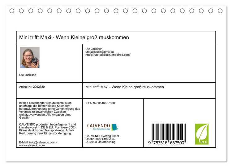 Produktbild: Mini trifft Maxi - Wenn Kleine gro&szlig; rauskommen (Tischkalender 2026 DIN A5 quer), CALVENDO Monatskalender