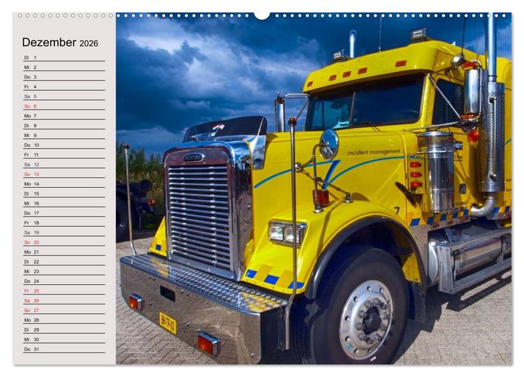Produktbild: US-Trucks. Faszination Langhauber (Wandkalender 2026 DIN A2 quer), CALVENDO Monatskalender