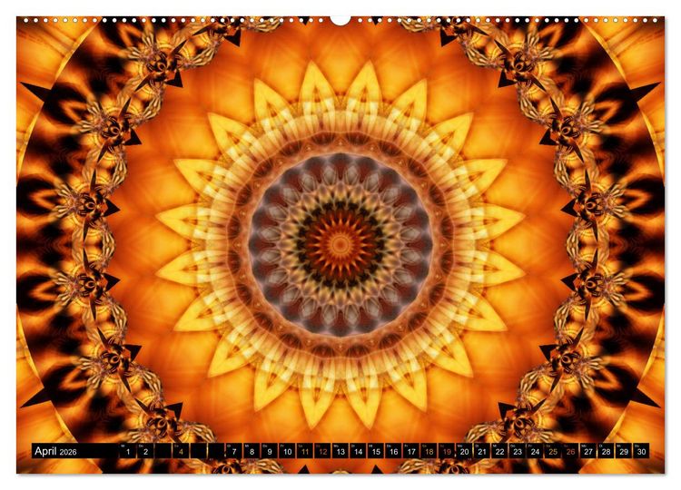 Produktbild: Energie - Mandalas in orange (Wandkalender 2026 DIN A2 quer), CALVENDO Monatskalender