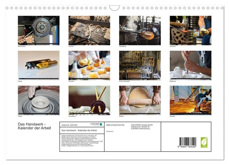 Produktbild: Das Handwerk - Kalender der Arbeit (Wandkalender 2026 DIN A3 quer), CALVENDO Monatskalender