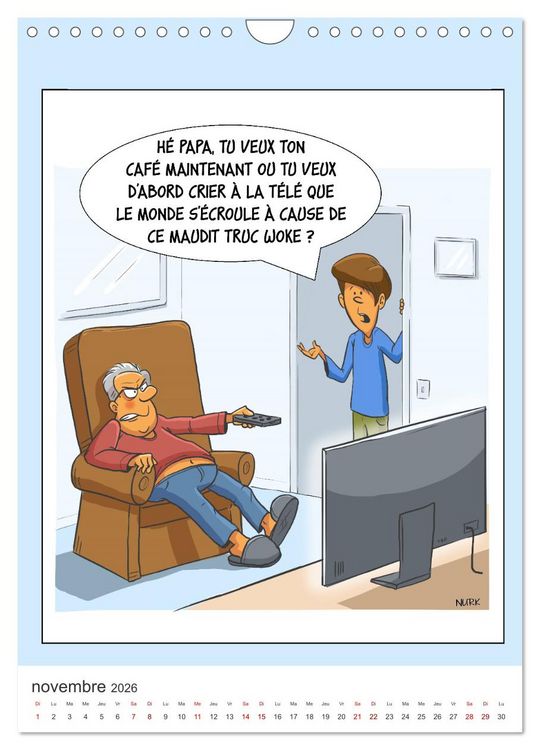 Produktbild: Les Babyboumeurs - Dessins humoristiques (Calendrier mural 2026 DIN A4 horizontal), CALVENDO calendrier mensuel