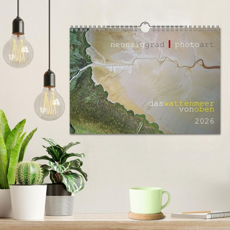 Produktbild: neunziggrad I photoart: das wattenmeer von oben (Wandkalender 2026 DIN A4 quer), CALVENDO Monatskalender