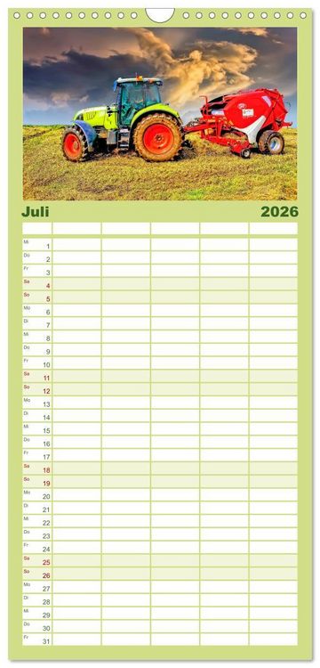 Produktbild: Familienplaner 2026 - Landwirtschaft - Hightech und Handarbeit mit 5 Spalten (Wandkalender, 21 x 45 cm) CALVENDO