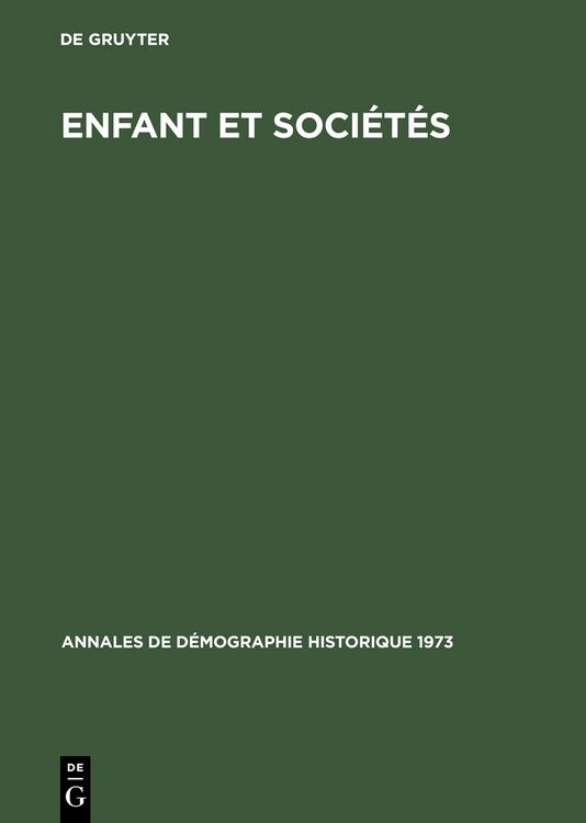 Produktbild: Enfant et soci&eacute;t&eacute;s