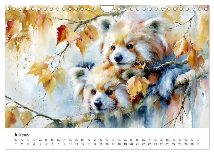 Produktbild: Roter Panda - Tierische Eleganz (Wandkalender 2027 DIN A4 quer), CALVENDO Monatskalender