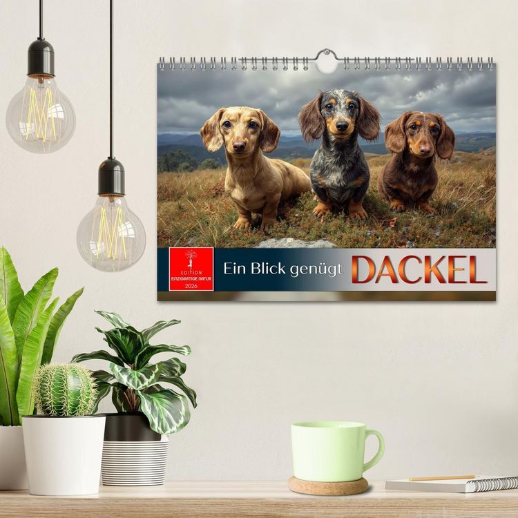Produktbild: Dackel - ein Blick gen&uuml;gt (Wandkalender 2026 DIN A4 quer), CALVENDO Monatskalender