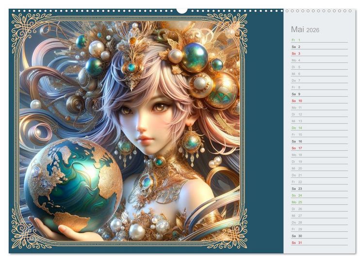 Produktbild: Gesichter als Leinwand (hochwertiger Premium Wandkalender 2026 DIN A2 quer), Kunstdruck in Hochglanz