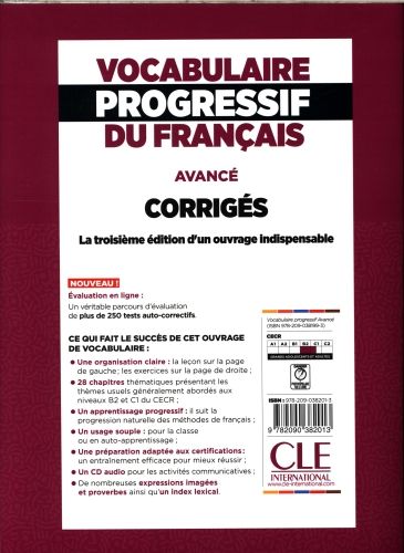 Produktbild: Vocabulaire progressif du francais - Niveau avance B2/C1 - Corriges