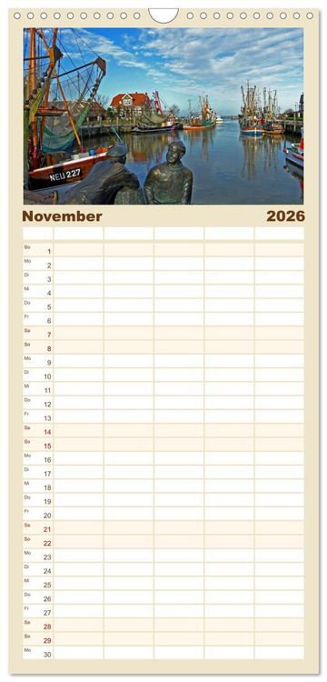 Produktbild: Familienplaner 2026 - Ostfriesland mit 5 Spalten (Wandkalender, 21 x 45 cm) CALVENDO