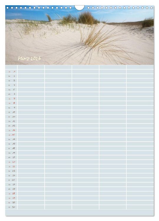 Produktbild: Kleine Sand-Sch&ouml;nheiten / Familienplaner (Wandkalender 2026 DIN A3 hoch), CALVENDO Monatskalender
