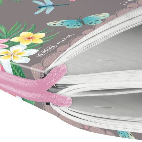 Produktbild: Herlitz Notizheft flex A4, 40 Blatt kariert + 40 Blatt liniert, Ladylike Butterflies, gelocht, Perforation my.book