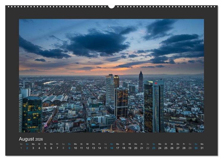 Produktbild: FRANKFURT - Nachtlichter 2026 (Wandkalender 2026 DIN A2 quer), CALVENDO Monatskalender
